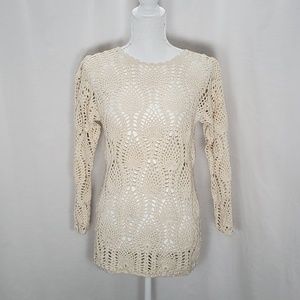 Christie & Jill Crocheted V Neck Sweater Size M